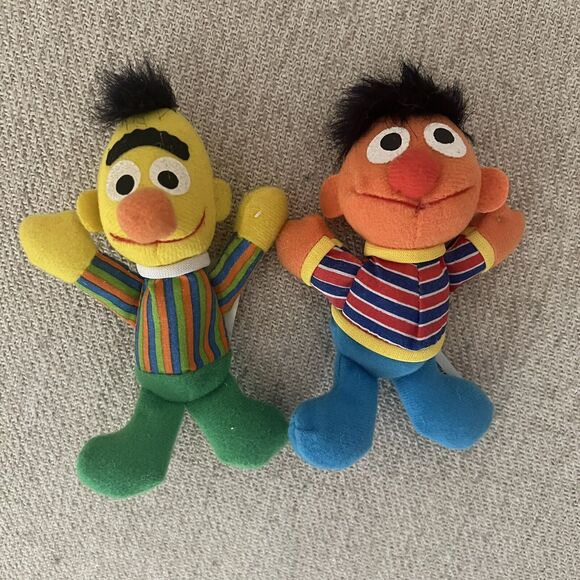 Sesame Street Mini Beans Plush Bert & Ernie Kellogs 1999 - Picture 1 of 5